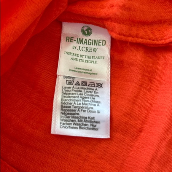 NWT J Crew Orange classic fit gauzy shirt, size 0 - Picture 8 of 8
